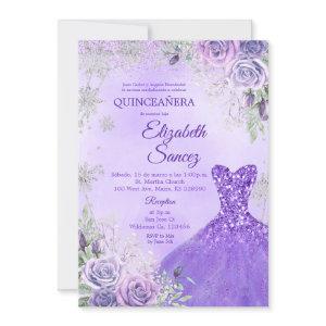 Purple and Silver Winter Quinceanera