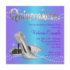 Purple and Teal Blue Quinceanera