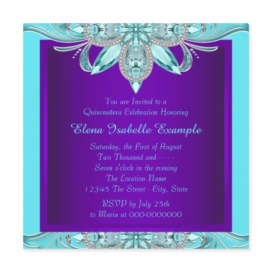 Purple and Teal Blue Quinceanera