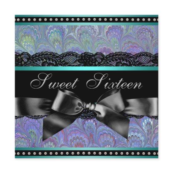 Purple and Teal Blue Sweet 16 Birthday Party