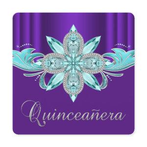 Purple and Teal Quinceanera
