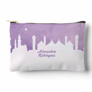 Purple Arabian Nights Watercolor Accessory Pouch