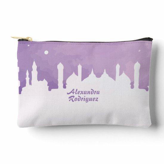 Purple Arabian Nights Watercolor Accessory Pouch