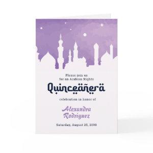 Purple Arabian Nights Watercolor Quinceañera