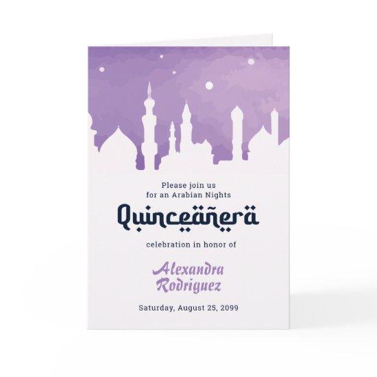 Purple Arabian Nights Watercolor Quinceañera