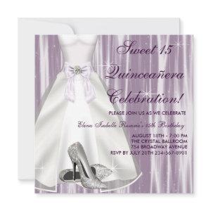 Purple Ball Gown High Heel Shoes Quinceanera