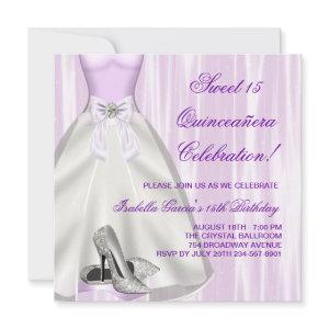 Purple Ball Gown High Heel Shoes Quinceanera