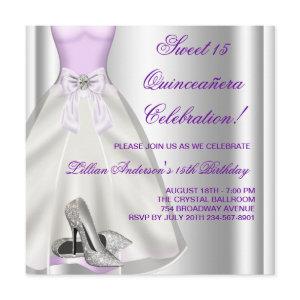 Purple Ball Gown High Heel Shoes Quinceanera