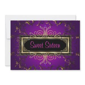 Purple Black Gold Sweet Sixteen Birthday Party