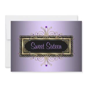 Purple Black Gold Sweet Sixteen Birthday Party