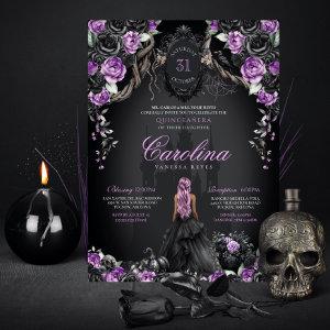 Purple Black Gothic Princess Halloween Quinceanera