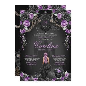 Purple Black Gothic Princess Halloween Quinceañera