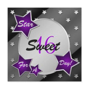 Purple, Black, Silver Stars Sweet 16