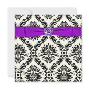 Purple Black Tie Party Black Damask Party