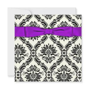 Purple Black Tie Party Black Damask Party