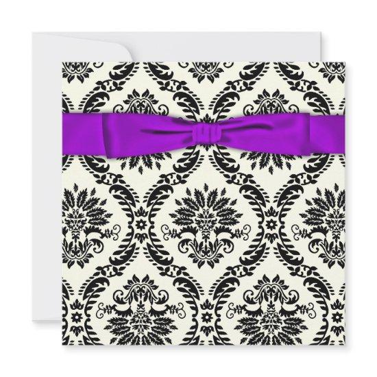 Purple Black Tie Party Black Damask Party
