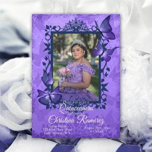 Purple, Blue Butterfly Quinceanera
