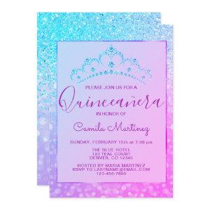 Purple - Blue Girly Glitter Sparkle Quinceanera