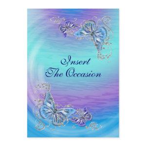 Purple blue rsvp birthday engagement wedding