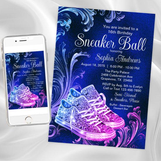 Purple Blue Sneaker Ball Birthday Party