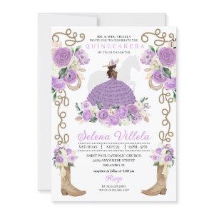 Purple Boots and Horse Ranchero Quinceañera