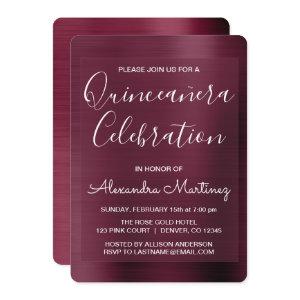 Purple Burgundy Modern Quinceanera Celebration