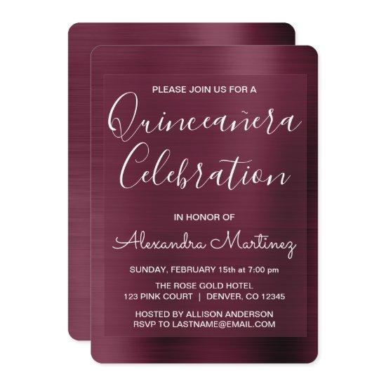 Purple Burgundy Modern Quinceanera Celebration