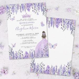 Purple Butterflies Floral Quinceañera