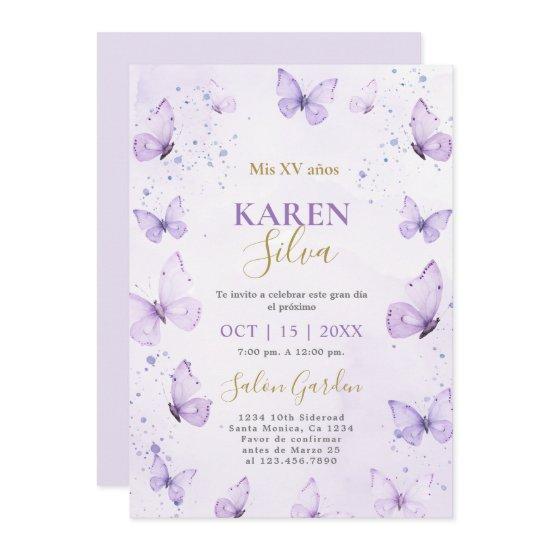 Purple Butterflies Quinceañera