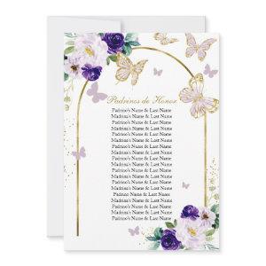 Purple Butterfly Quinceanera Padrinos de Honor