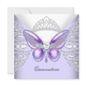 Purple Butterfly Tiara Quinceanera 15th Party