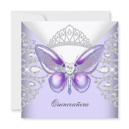 Purple Butterfly Tiara Quinceanera 15th Party