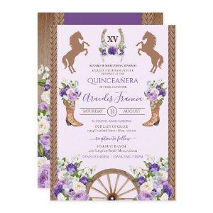 Purple Charra Quinceanera Floral Rustic Western