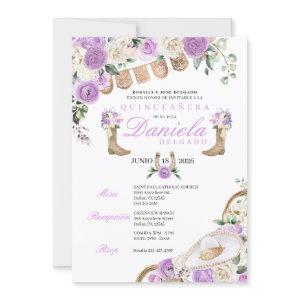 Purple Cowgirl Boots & Ropes Mariachi Quinceañera