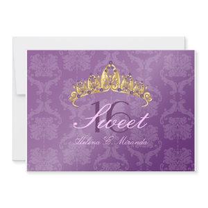 Purple Damask Sweet 16/ tiara/amethyst