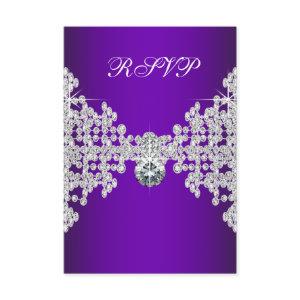 Purple Diamonds Purple Sweet Sixteen Birthday RSVP