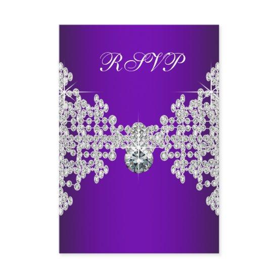 Purple Diamonds Purple Sweet Sixteen Birthday RSVP