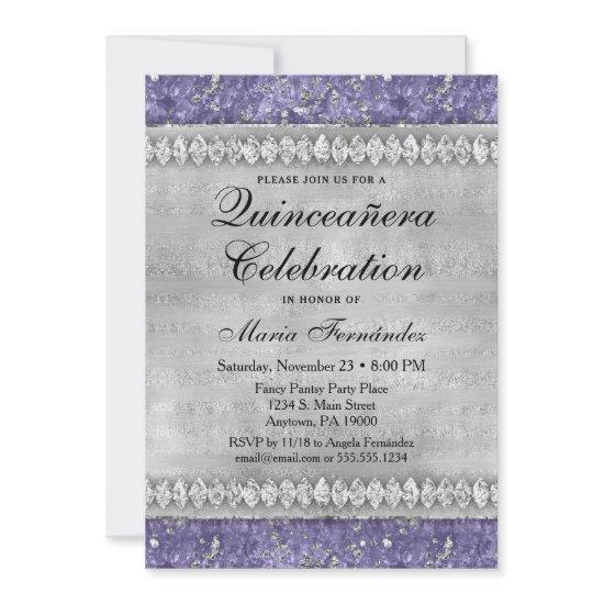 Purple Diamonds Quinceañera  Silver Glam