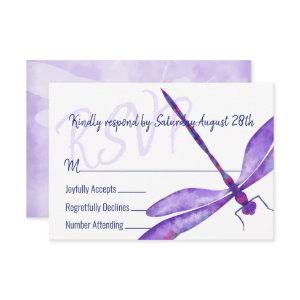 Purple Dragonfly RSVP Enclosure Card