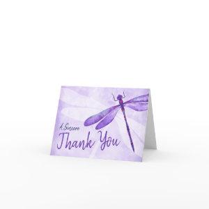 Purple Dragonfly Thank You Card