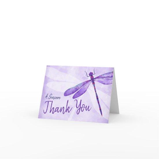 Purple Dragonfly Thank You Card