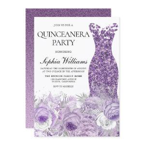 Purple Dress & Floral Quinceanera Party