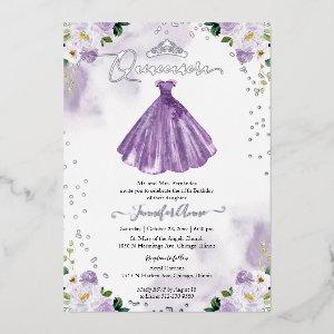 Purple Dress Quincenera Foil