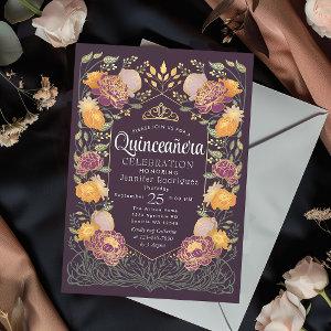 Purple Enchanted Garden Floral Quinceanera