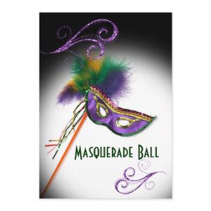 Purple Feather Mask Masquerade Party