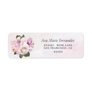Purple Floral  Return Address  Label