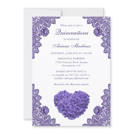 Purple Floral Quinceañera 15th Birthday