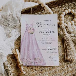 Purple Floral Quinceañera Birthday Photo