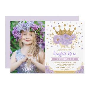 Purple Floral Royal Crown Princess Birthday Party