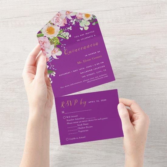 Purple Floral RSVP Trifold Event
